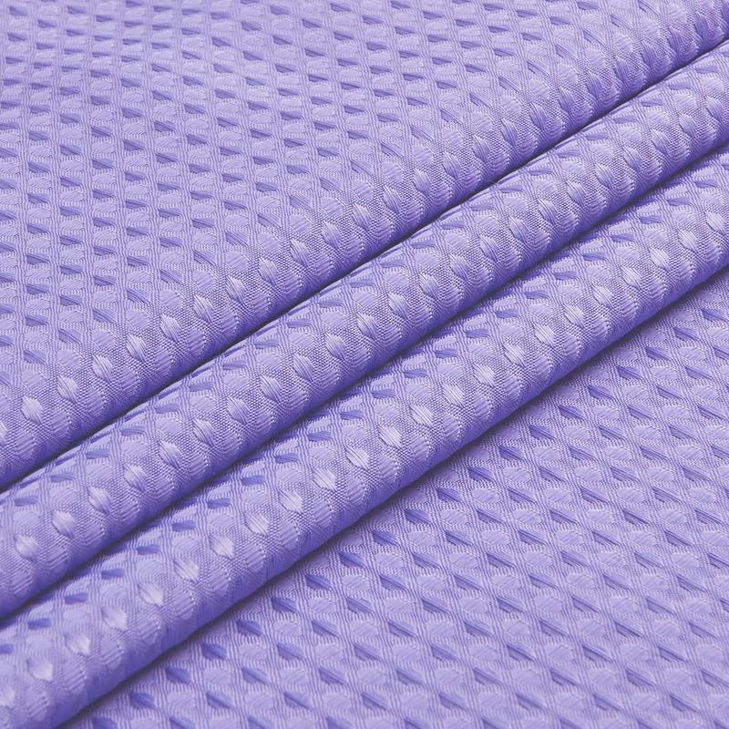 Waffle Weave No Hook Shower Curtain with Snap in Fabric Liner Set,Heavy Duty Textured Bathroom Curtain with See Through Window,Waterproof & Machine Washable,Hotel Style,Purple,71x75 Inch