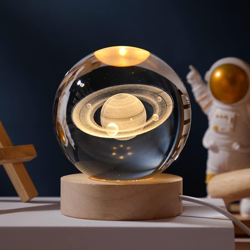 3D Crystal Ball 60mm Universe Gifts with Laser Engraved Model Astronomy Decor Solar System, Milky Way, Saturn, Moon, Gift for Kids, Physics Enthusiasts, and Space Model Collectors