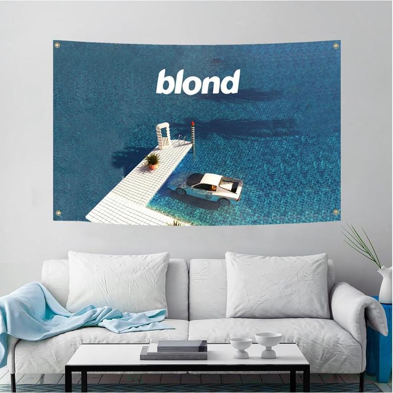 Blond Poster Flag Frank Music Ocean Tapestry 40x60 IN Polyester HD Printing for College Dorm Cave Room Wall Decration