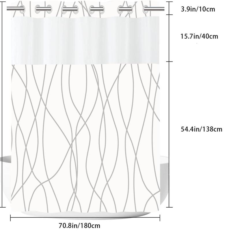 Minimalist Line Pattern Shower Curtain, Waterproof Shower Curtain, Bathroom Curtain, Bathroom Supplies for Home Use