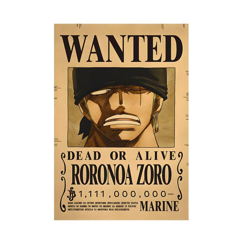 One Piece Wanted Posters - 42 Characters Collectible Prints - Straw Hat Pirates Crew Luffy, Zoro, Nami, Sanji, Robin - 15.75in×11.22in Unframed Retro Style Home Decor Gift Wall Art