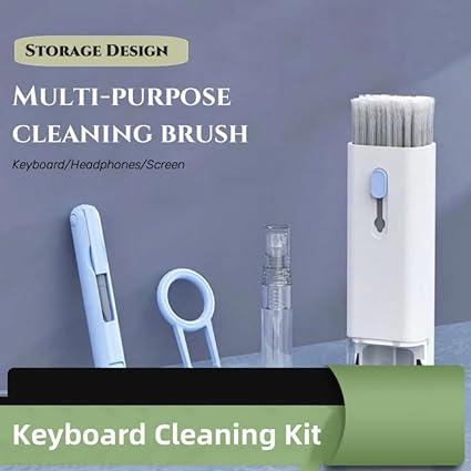 7-in-1 Keyboard Cleaning Tool for Summer Gift, Multifunctional Dust Removal Brush for Phone, Earphone, Computer, Laptop, Watch, Camera, Lens, Professional Cleaning Pen, Portable Earbuds Cleaning Gadgets, Earphone Cleaning Keyboard Kit Silicone