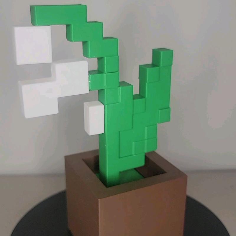 Minecraft Inspired Lily of the Valley Decorative Sculpture