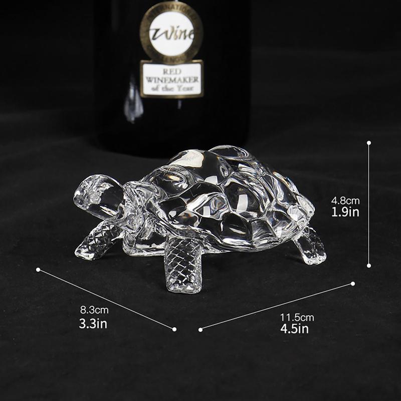 Clear Turtle Shaped Glass Ornament, Lifelike Turtle Decoration, Fengshui Decoration for Home Office Desk, Birthday Party Decoration