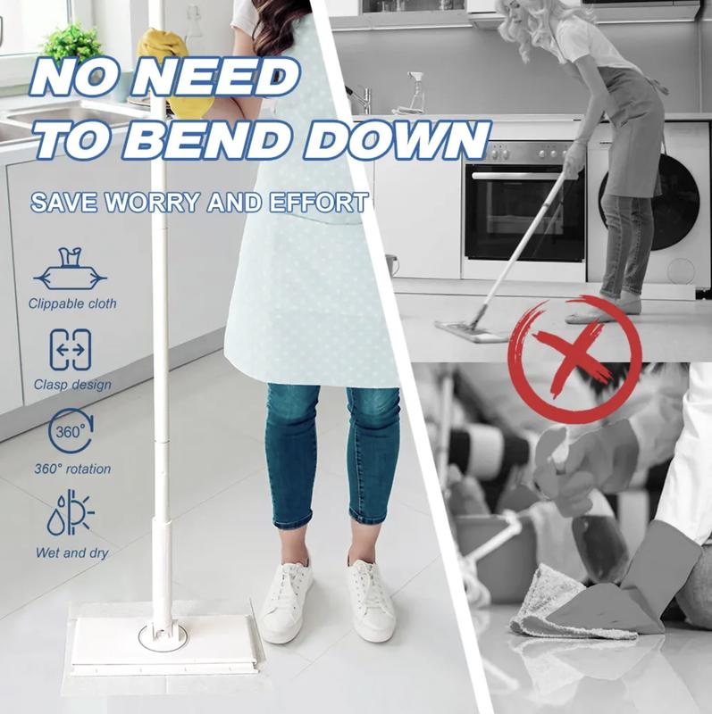 Reusable Clamp Mop – Multi-Functional with Secure Hold for Paper Towels, Rags, and Wet Wipes , Ideal for Versatile Cleaning