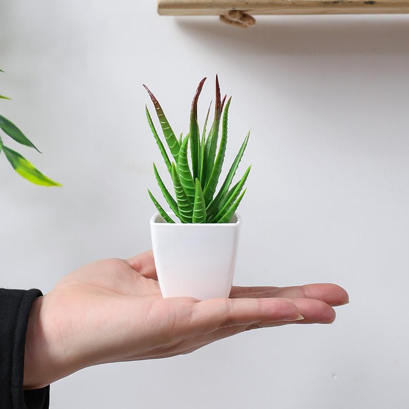 Artificial Potted Plant, 6 Counts Mini Fake Potted Succulent, Decorative Plant for Home Living Room Bedroom Dining Room