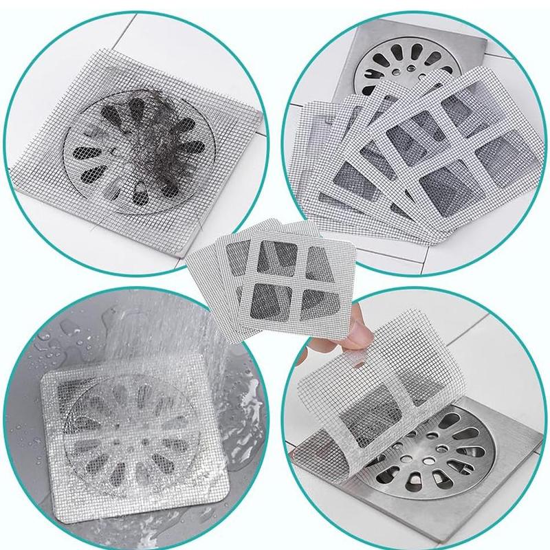 Disposable Sewer Filter, 50pcs set Anti-clogging Hair Catcher Sticker, Sink Sewer Patches for Toilet, Bathroom, Bathroom Gadgets