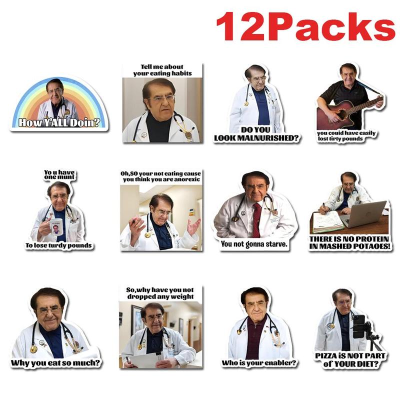 Dr Now Magnets, 12 pcs set Funny Fridge Magnets, Soft Rubber Motivational Diet Helper, Magnets for Refrigerator & Car