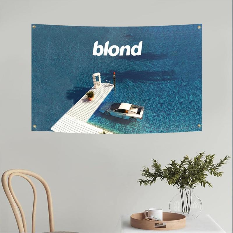 Blond Poster Flag Frank Music Ocean Tapestry 40x60 IN Polyester HD Printing for College Dorm Cave Room Wall Decration