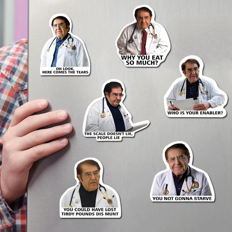 Dr Now Magnets, 12 pcs set Funny Fridge Magnets, Soft Rubber Motivational Diet Helper, Magnets for Refrigerator & Car