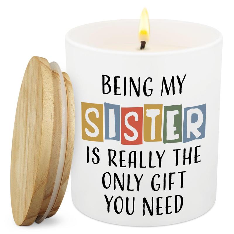 Funny Gift for Sister - Christmas, Birthday Gifts from Sister, Brother, Sister in Law, SoulMate, Women - Vanilla Scented Candle 10oz Aroma Decor