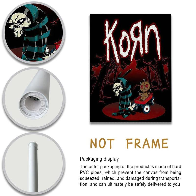 Korn Unframed Poster, 1 Count Modern Canvas Hanging Painting without Frame, Wall Art Decor for Home Living Room Bedroom Office School