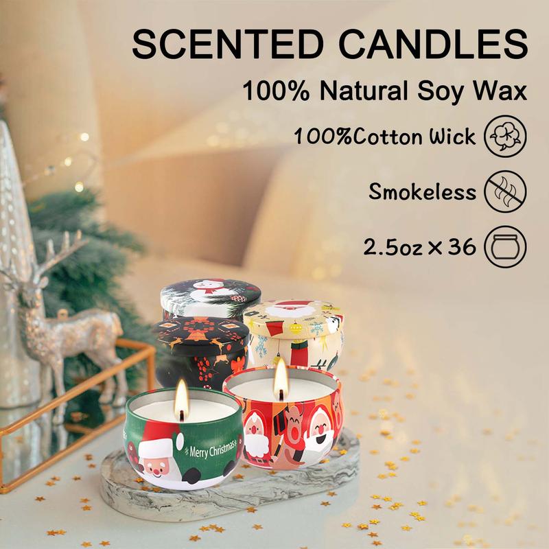 Festival Themed Scented Candle, 36pcs box Colorful Candle with Gift Box, DIY Candle Making Supplies for Home Decor, Gift for Friend