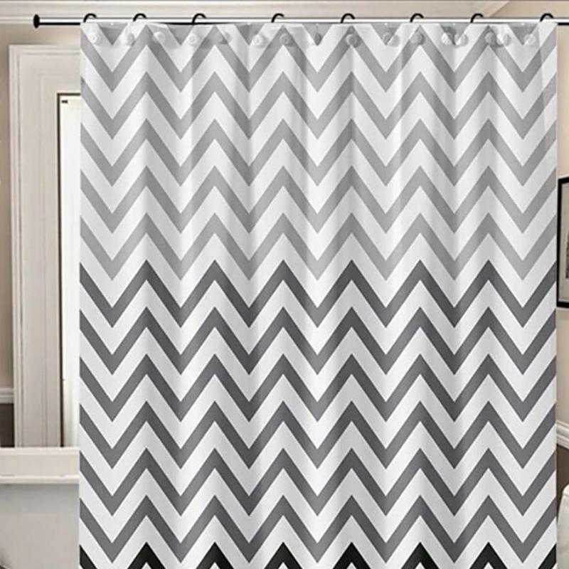 Wave Pattern Shower Curtain, 1 Count Modern Simple Bathroom Waterproof Shower Curtain, Bathroom Accessory, Bathroom Decorations, Bathroom Supplies