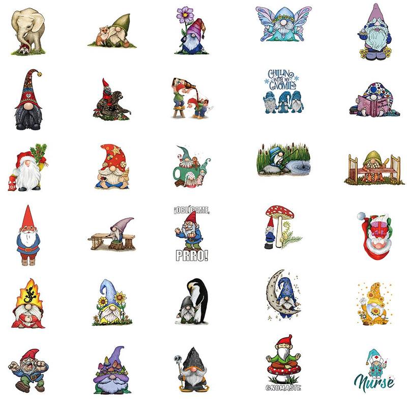 Cartoon Gnome Pattern Sticker, 60pcs Self Adhesive Decorative Stickers, DIY Decals for Water Bottle, Laptop, Phone Case, Scrapbooking, Journal Making