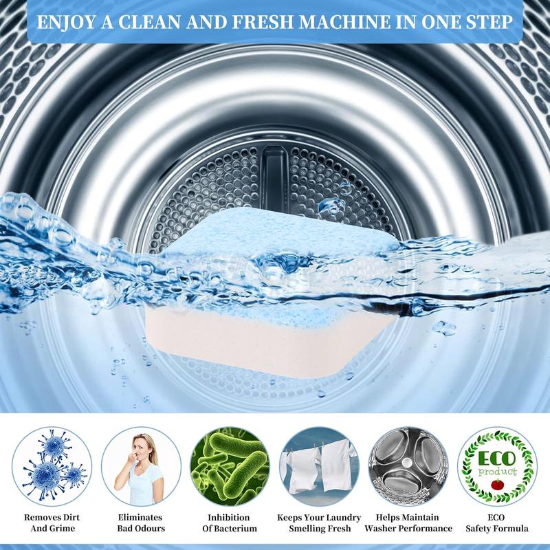 48 Pack Washing Machine Cleaner - Deep Cleaning Formula Tablets for Front and Top Loader Washer Machines ORTUBE