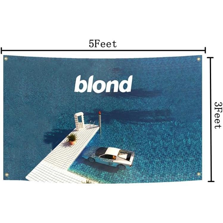 Blond Poster Flag Frank Music Ocean Tapestry 40x60 IN Polyester HD Printing for College Dorm Cave Room Wall Decration