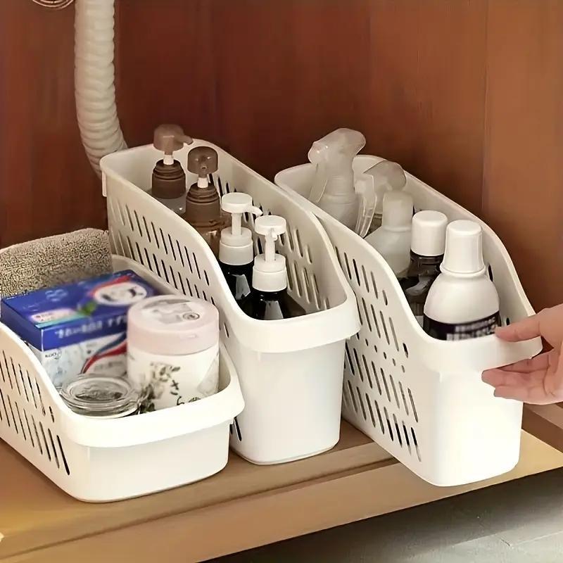 Under Sink Storage Organizer, 1 Count Hollow-out Design Storage Basket, Under Sink Organizer for Home Kitchen