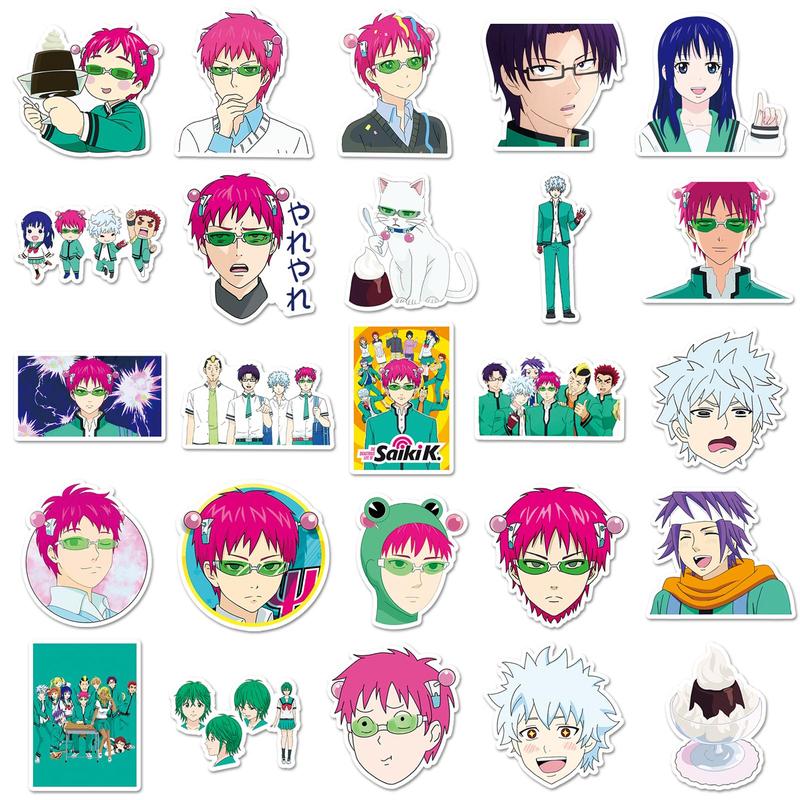 Anime Character Pattern Sticker, 50pcs set Waterproof Self Adhesive Sticker, DIY Sticker for Gift Greeting Card Water Bottle Laptop Phone