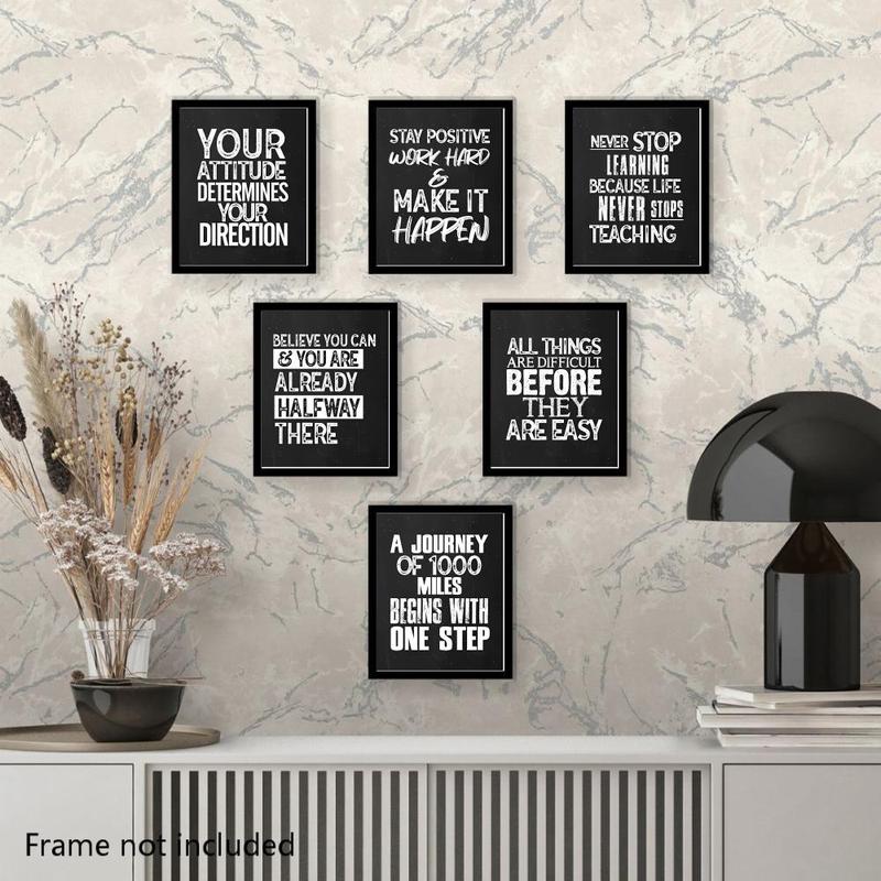 Inspirational Wall Poster without Framed, 10pcs Positive Quote Posters, Wall Decor Affirmation Art Posters, Dots for Classroom Living Room Office Walls Decorations