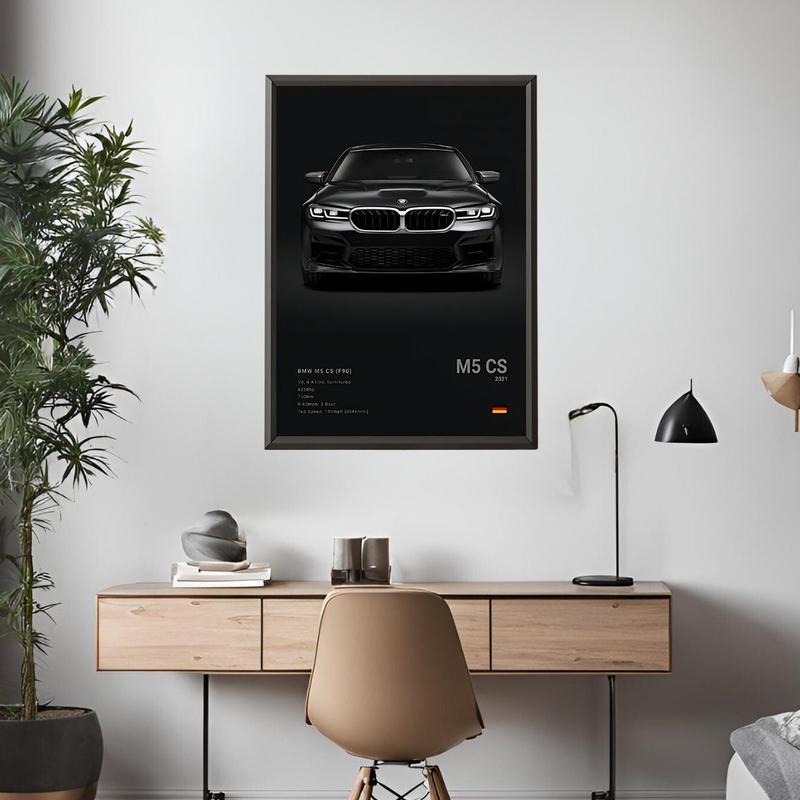 Famous Cars BMW M5 CS | Wall Art Print Poster | Decorative Mural | Modern Home Decor | Birthday Gift | Unframed