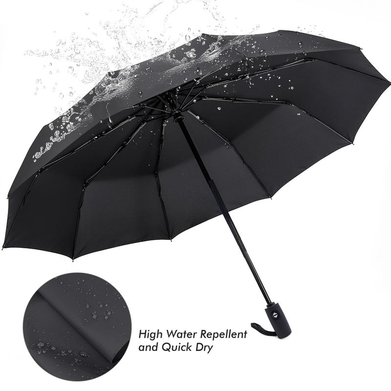 Travel Umbrella Compact - 10 Ribs Portable Collapsible Umbrellas for Rain Windproof - Paraguas Automatic Small Folding Umbrella Lightweight Packable Umbrella for Women Men by zomake