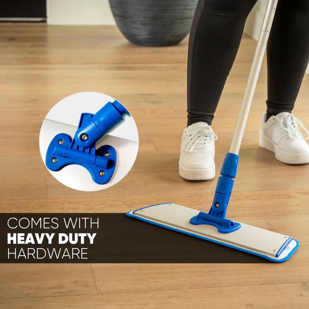 Cinch Microfiber Mop for Hardwood, Tile, Vinyl & Smooth Floors | 2 Wet Pads Included | Reusable Mopping Heads | Lightweight Flat Mop