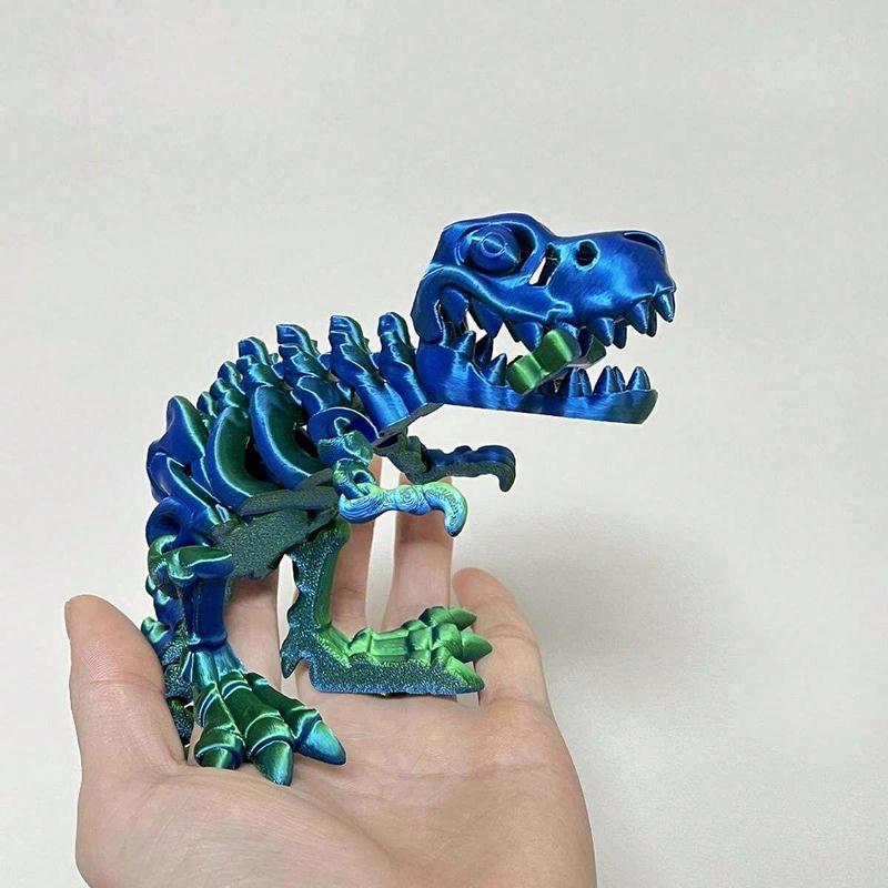 3D Printed Dinosaur Skeleton Decoration Ornament, 1 Count Adjustable Joint Design Dinosaur Skeleton Ornament, Home Decor for Living Room Bedroom Office