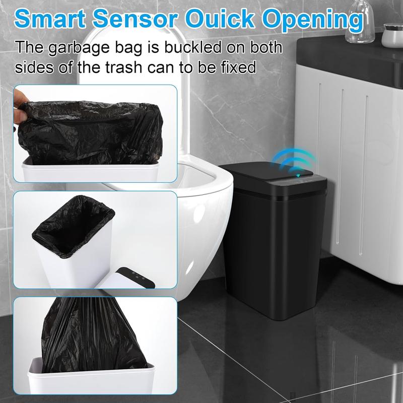 Touchless Automatic Motion Sensor Trash Can with Lid for Kitchen, Bathroom, Office, Bedroom