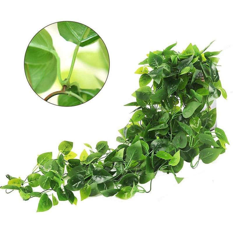 2pcs Fake Hanging Plants 3.6ft Fake Ivy Vine Artificial Ivy Leaves for Wedding Wall House Room Patio Indoor Outdoor Home Shelf Office Decor (No Baskets)