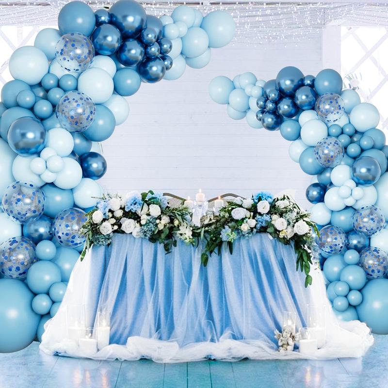 Baby Blue Balloon Garland Arch Kit,109pcs Blue Confetti Balloons,Anniversary Latex Balloon Wedding Birthday Party Decoration,Boys Baby Shower Decor