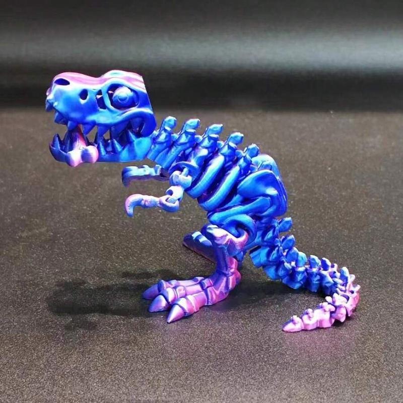 3D Printed Dinosaur Skeleton Decoration Ornament, 1 Count Adjustable Joint Design Dinosaur Skeleton Ornament, Home Decor for Living Room Bedroom Office