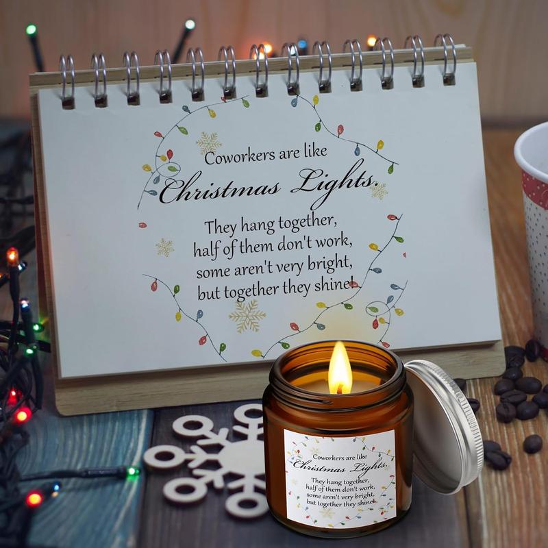 Christmas Thank You Gifts Bulk Staff Appreciation Gift Idea 10 count Thank You Candles 3.5 oz Coworkers Are Like Christmas Light Scented Candles Soy Wax Inspirational Candle for Employee Volunteer