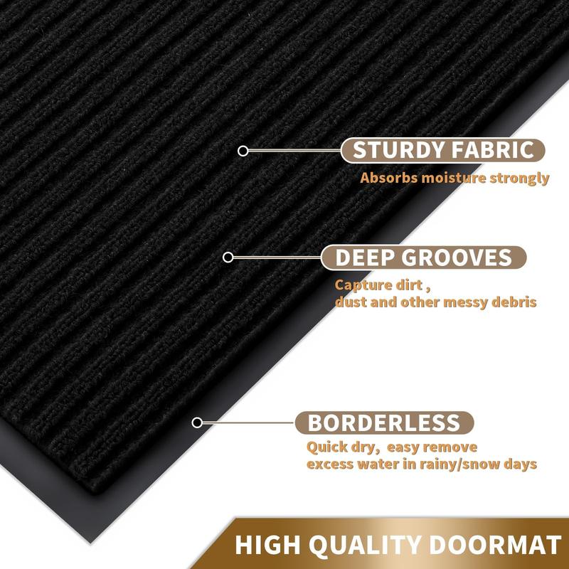 Bathroom Mat, 1 Count Non-slip Bathroom Door Mat, Rectangle Home Decorative Floor Mat for Entrance Door  Bathroom Hotel