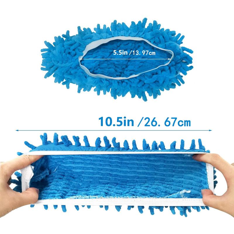 Random Color Mop Slippers, 10pcs 5 Pairs Mop Shoes, Dust Duster, Mop Socks for Women Kids Foot, Microfiber Dust Cleaners, Reusable & Washable