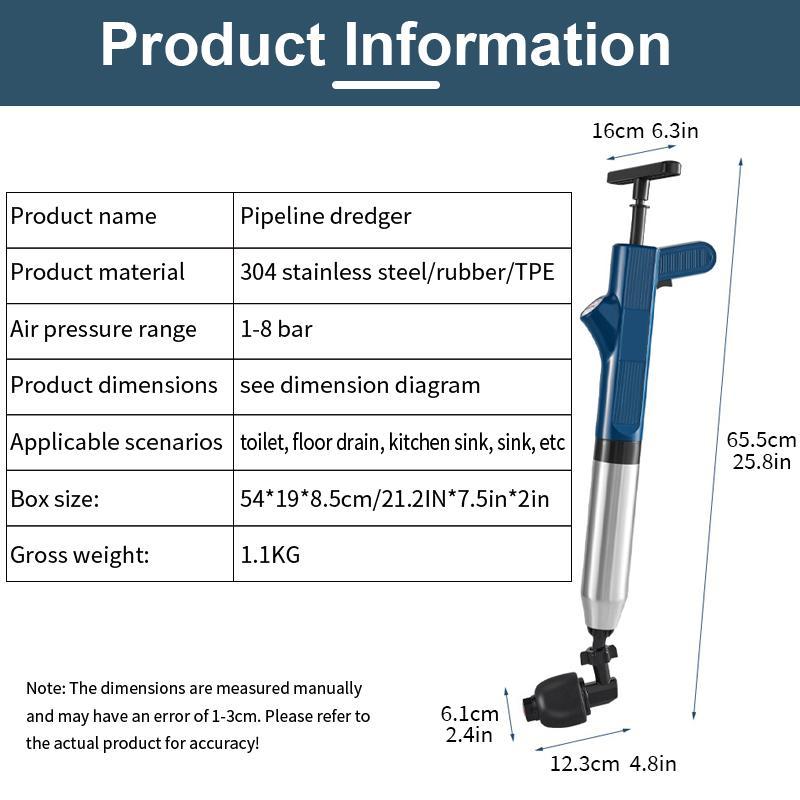 Toilet Clog Remover Toilet Cleaning Tools Stainless Steel Toilet Plunger Toilet, Bathroom, Shower, Sink, Bathtub