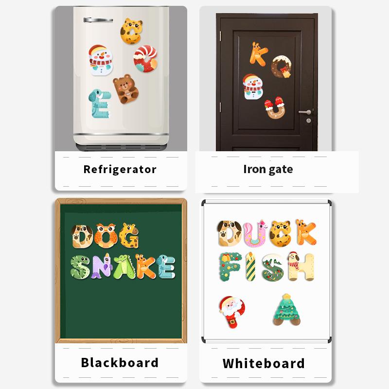 Magnetic Letters cute Animals Styling Refrigerator decoration Christmas Magnetic Letters christmas gift  ABC Alphabet Fridge Magnets Colorful