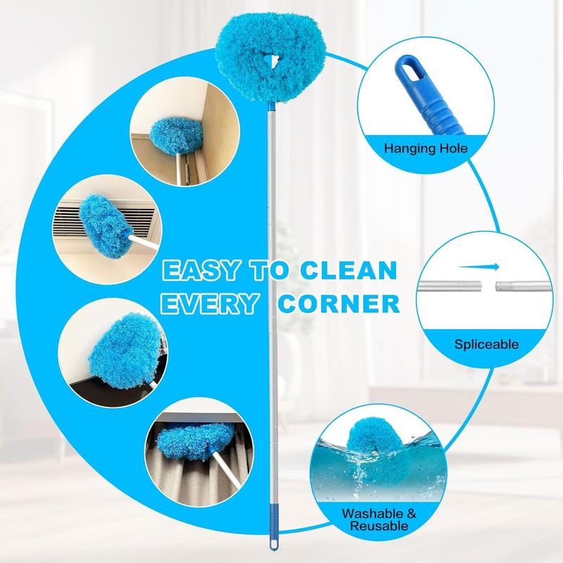 Ceiling Fan Cleaner Duster, Dust Removal Brush, Household Items Removable & Washable Microfiber Ceiling & Fan Duster, Summer Essentials, House Cleaning Tools, Fall Decor