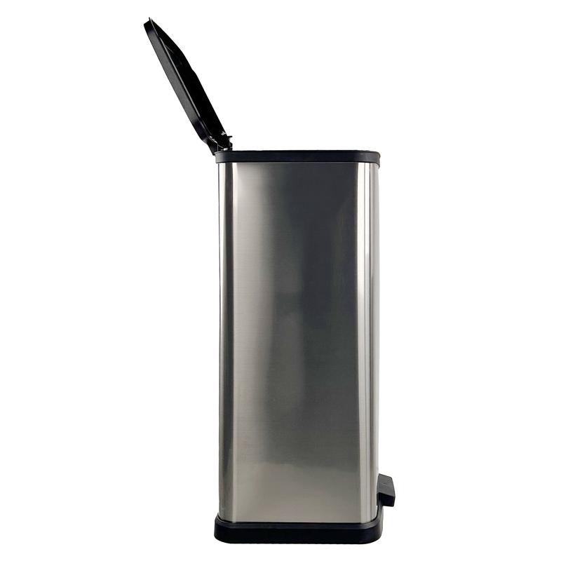 Mainstays 13.2 Gallon Trash Can, Plastic Rectangular Step Kitchen Trash Can, Silver No Brand Stainless Steel