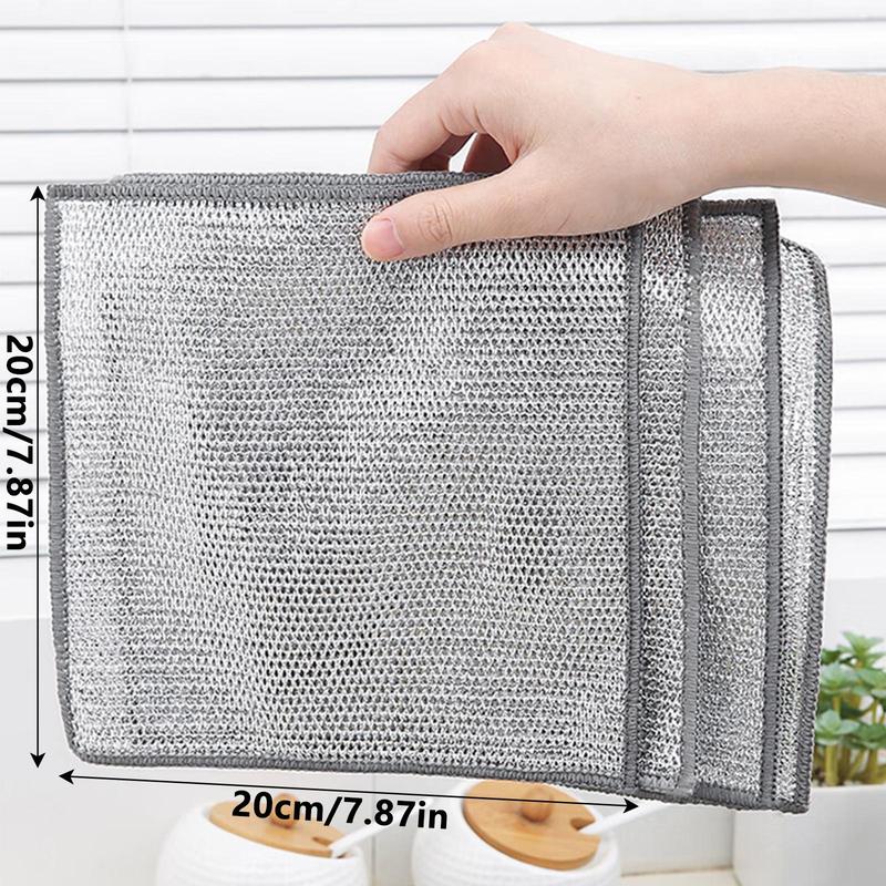 Multifunctional Wire Dish Cloth (10 Counts), Anti Scratch Dish Cleaning Cloth, Household Cleaning Supplies for Kitchen & Bathroom