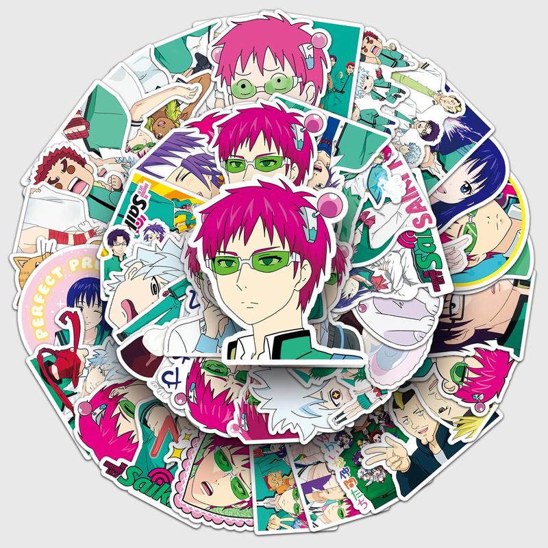 Anime Character Pattern Sticker, 50pcs set Waterproof Self Adhesive Sticker, DIY Sticker for Gift Greeting Card Water Bottle Laptop Phone