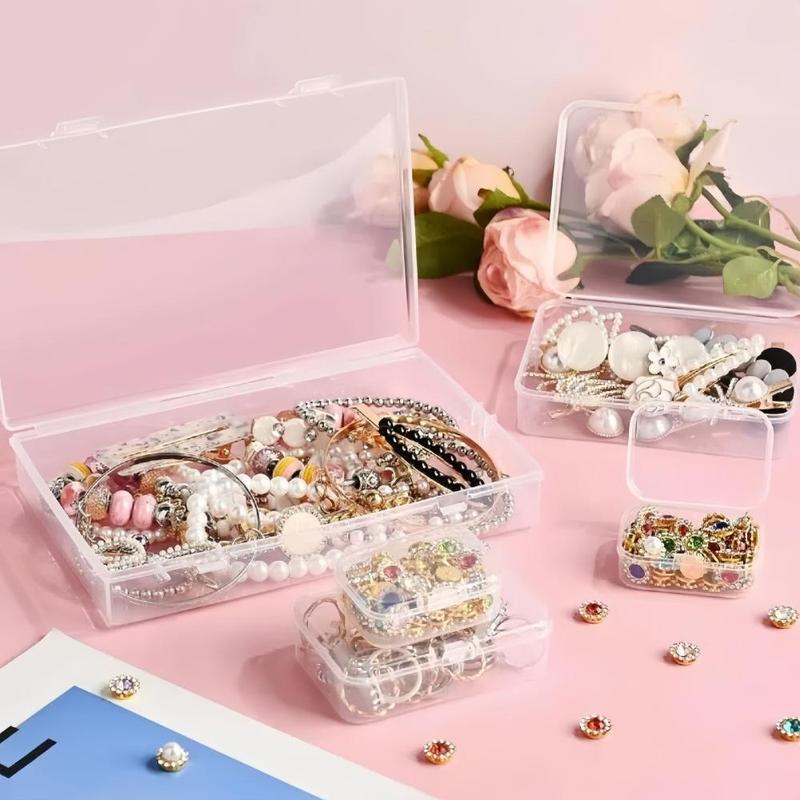 Clear Mixed Size Storage Box, 24pcs set Transparent Storage Box with Lid, Home Organizer for Jewelry, Beads, Crafts, Office Supplies and Games