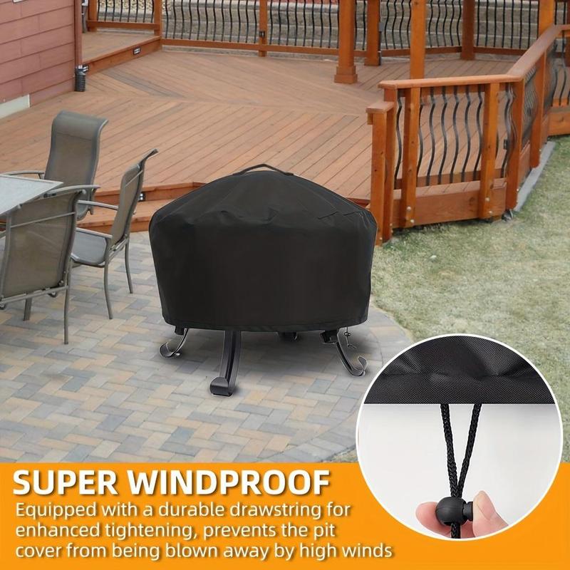 Outdoor Fire Pit Cover, Waterproof Dustproof UV Proof Fire Pit Cover, Outdoor Heater Cover, Patio Heater Cover, Garden Supplies