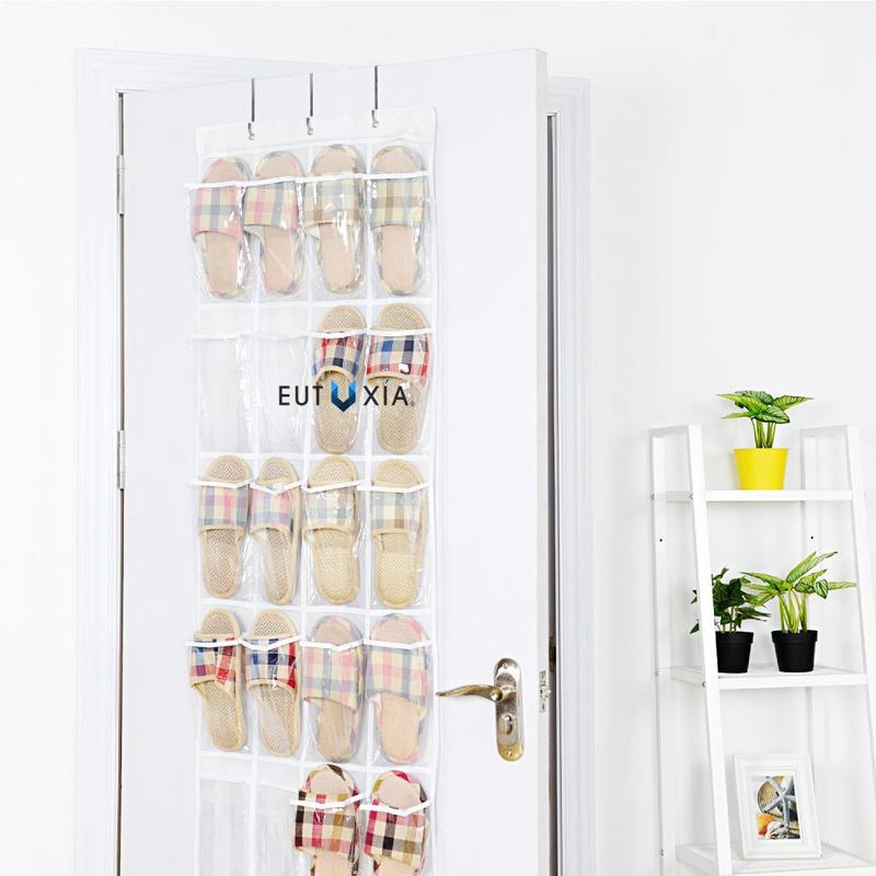 Over the Door Shoe Organizer [White Clear]