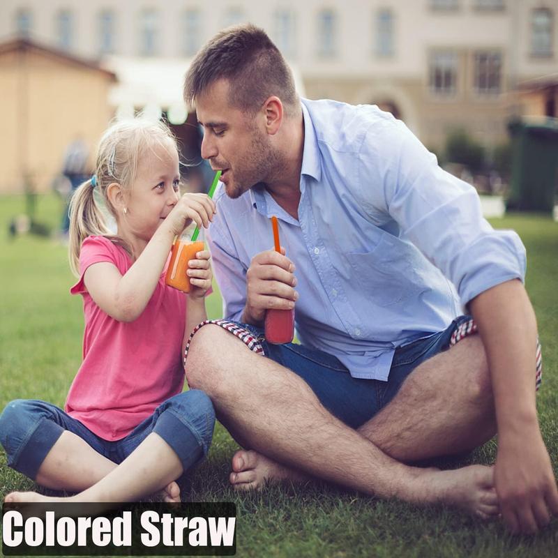 100  Colorful Plastic Long Disposable Drinking Straws.(0.23''diameter and 10.24