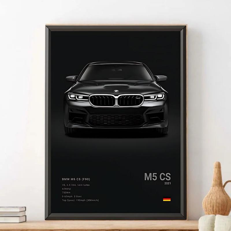 Famous Cars BMW M5 CS | Wall Art Print Poster | Decorative Mural | Modern Home Decor | Birthday Gift | Unframed