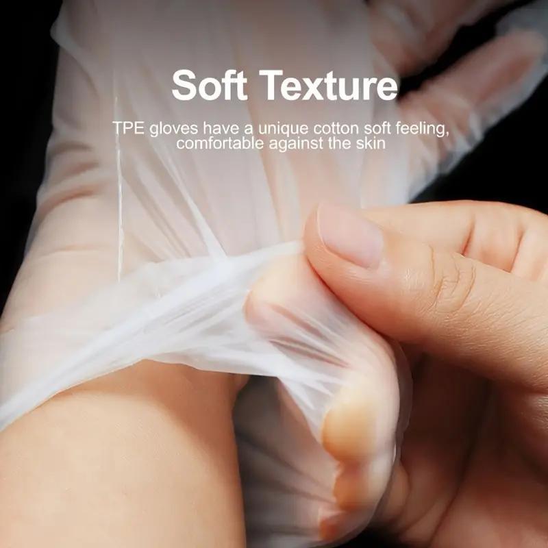 Disposable Gloves, 100pcs Clear Waterproof Gloves, Disposable Gloves for Kitchen, Beauty, Pet Care, Perfect for Home Cleaning, Baking, Laboratory Use