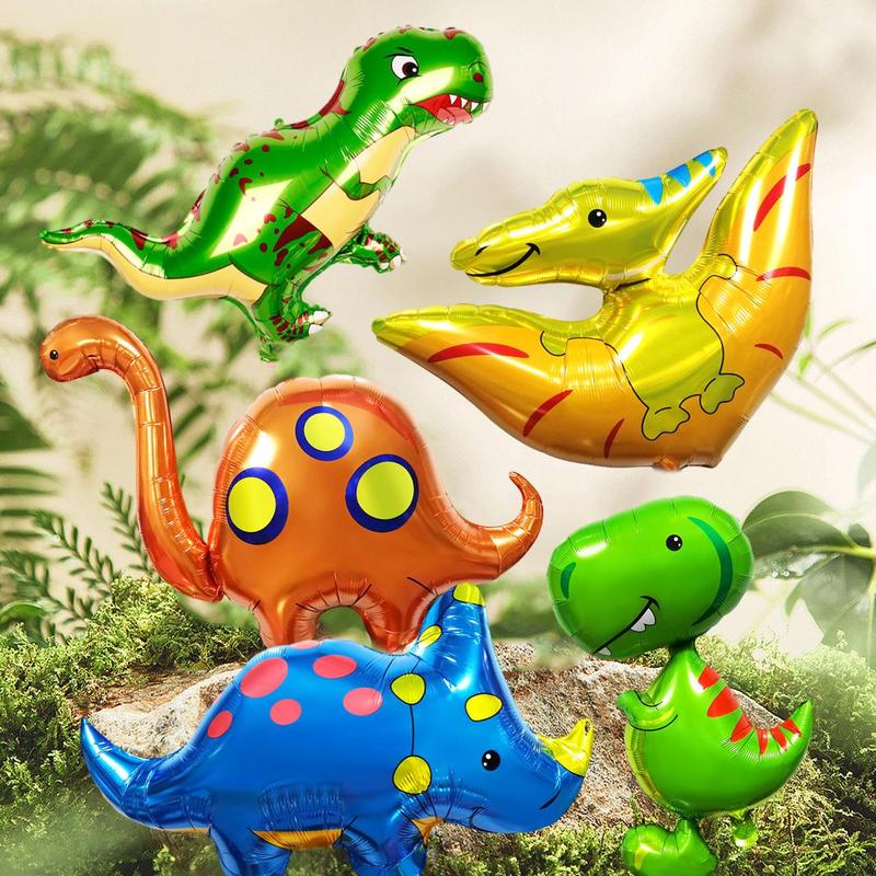 Dinosaur Shaped Balloon, 5pcs set Colorful Dinosaur Balloon, Inflatable Balloon for Birthday Party Wedding Baby Shower Decor