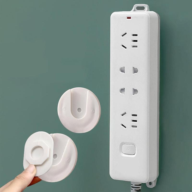 Power Strip Holder Fixator, 1 Count No Hole Plug-in Wall Socket Sticker Fixer, Loading 10 Kg 22 Lb Maximum, For Desk, Wall, Wifi Router, Remote Control, Paper Towel Box