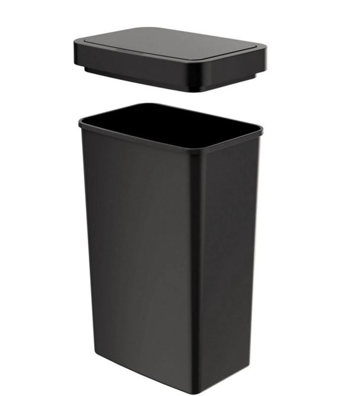 Mainstays 13.2 Gallon Kitchen Sensor Trash Can, Plastic Motion Sensor Kitchen Trash Can, Black